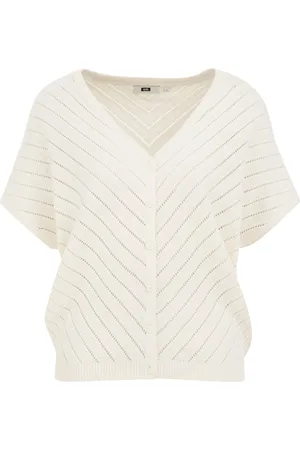 WE Fashion Dames vest met opengewerkt dessin
