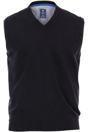 Redmond Heren spencer katoen - V-hals - marine