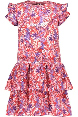 B.Nosy B.Nosy zomer jurk meisjes - rood/paars AOP - Delphi