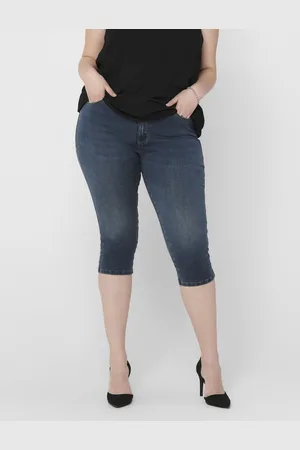 ONLY CARAUGUSTA HW SKINNY DNM KNICKERS MBD Dames Broek