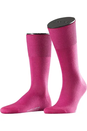 Falke Airport hoge kwaliteit ademend mid-rise warme dikke winter ondoorzichtig Merinowol Katoen Roze Heren sokken