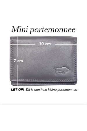 ARRIGO BELLO Dames Portemonnee Mini Leer - Dames Portemonnee Extra Klein