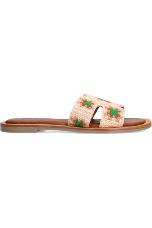 Sacha Dames - slippers met bloemen embroidery