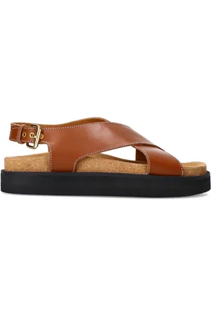 Sacha Dames - leren plateau sandalen