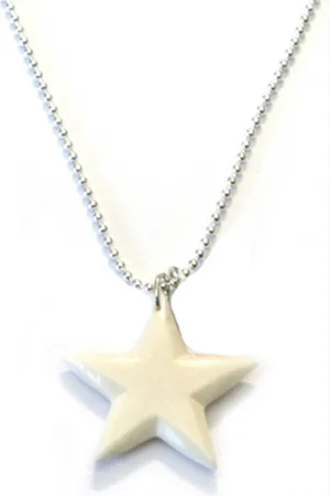 IBIZA MEN MENS JEWELLERY Jongens ketting - RVS ballchain ster van bone