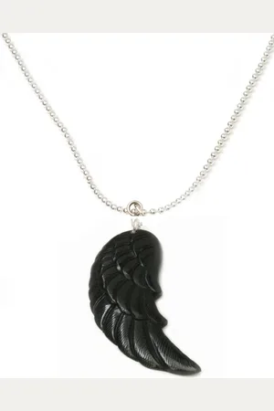 IBIZA MEN MENS JEWELLERY Jongens ketting - RVS ballchain vleugel van bone