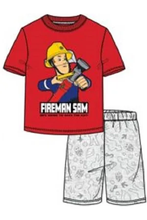 Brandweerman Sam Shortama - met grijs - Sam de Brandweerman pyjama - maat 110/116