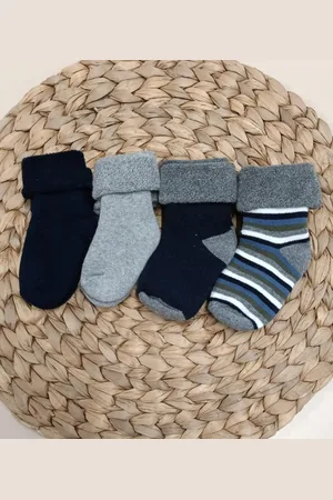 iN ControL 4pack TERRY babysokjes navy/grey