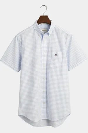GANT Overhemd Short Sleeve Lichtblauw