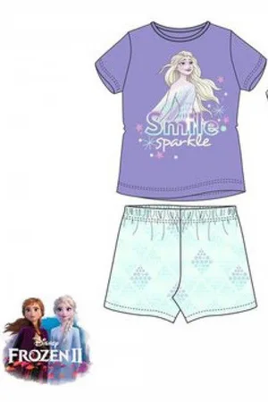 Disney Frozen pyjama meisjes - shortama Elza - Frozen shortama lichtpaars/lichtblauw