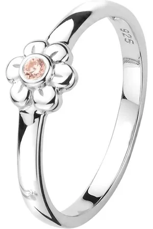 Yo&No Ring - Zilver - Aanschuifring - Bloem - Zirkonia - 14mm - 5.5mm - Kinderen - Gerhodineerd - Zilver 925