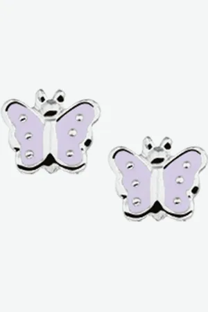 Yo&No Oorbellen - Zilver - Oorknoppen - Vlinder - - 7/6mm - Kinderen - Zilver 925