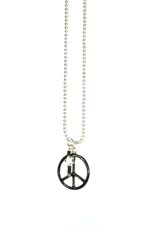 IBIZA MEN MENS JEWELLERY Jongens ketting - RVS ballchain zwart peace van bone