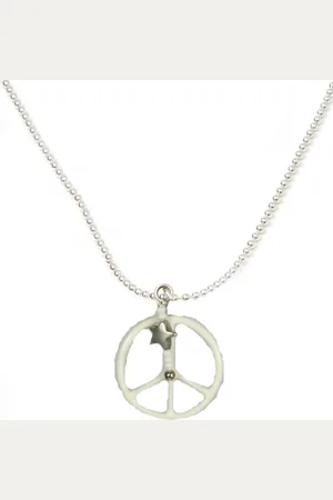 IBIZA MEN MENS JEWELLERY Jongens ketting - RVS ballchain peace van bone