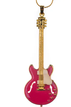 Aim Halsketting Gibson ES335 Vintage 1958 gitaar, rood met wit pickguard