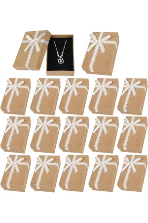 Merkloos Small Jewellery Gift Boxes 15pcs - 8 x 5 x 3 cm with Bowknot for Wedding Birthday Valentine