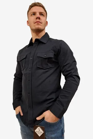 Merkloos Indigo Denim - Heren Overhemd - - Regular Fit - Italianstyle