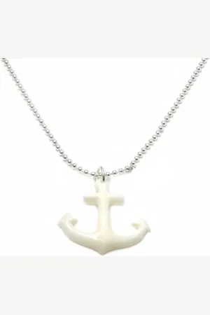 IBIZA MEN MENS JEWELLERY Jongens ketting - RVS ballchain anker van bone