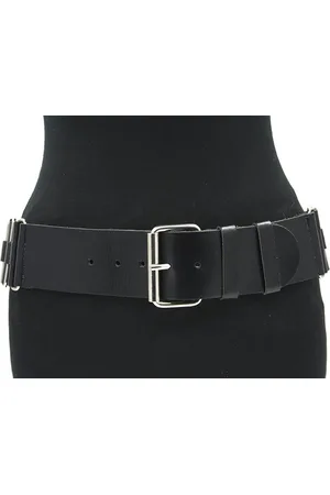 A-zone Dames zwarte heupriem met vlechtwerk - dames riem - 6 cm breed - - Echt Leer - Taille: 85cm - Totale lengte riem: 100cm