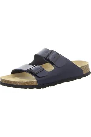 Natural Sense Unisex pantoffels muiltjes sandalen leer navy 1095020