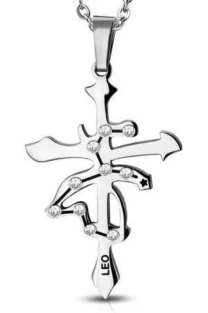 Amanto Ketting Leeuw - 316L Staal PVD - Horoscoop - 30x20mm - 50cm