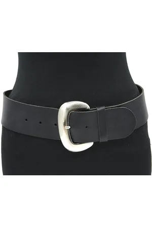 A-zone Dames brede zwarte heupriem - dames riem - 6 cm breed - - Echt Leer - Taille: 90cm - Totale lengte riem: 105cm