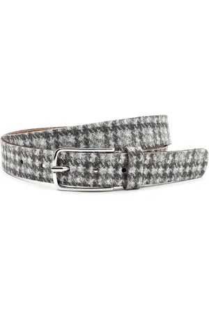 A-zone Dames riem pied-de-poule - dames riem - 3 cm breed - - Echt Leer - Taille: 90cm - Totale lengte riem: 105cm