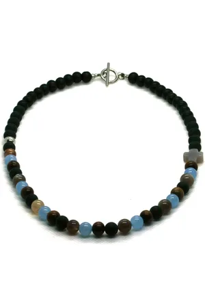IBIZA MEN MENS JEWELLERY IbizaMen KIDS - Jongens ketting - hout/stones 8mm - 40cm