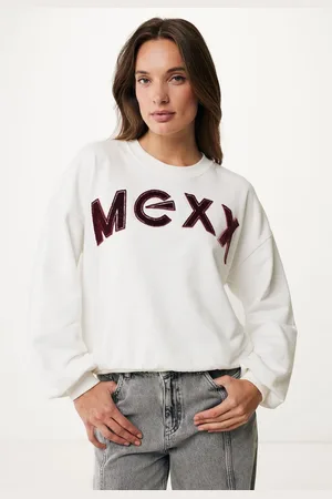 Mexx Sweater Logo Off White Dames