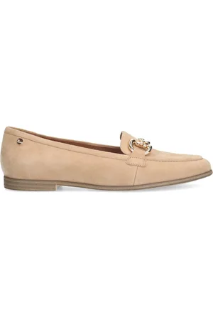 No Stress Dames - suède loafers met gouden chain
