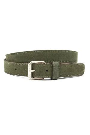 A-zone Groene suede dames riem - dames riem - 3 cm breed - - Echt Suede leder - Taille: 90cm - Totale lengte riem: 105cm