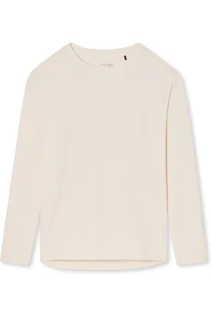 Schiesser Mix+Relax T-shirt - dames shirt lange mouwen cremekleurig