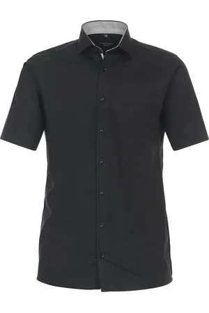 Casa Moda Modern fit overhemd - korte mouw - popeline - - Strijkvrij - Boordmaat: 39