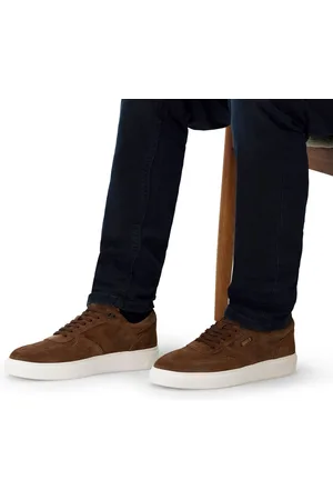Manfield Heren - Bruine suède sneakers