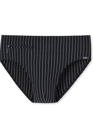 Schiesser Nautical Casual heren badkleding - zwemslip met ritszak breiwerk gerecycled strepen