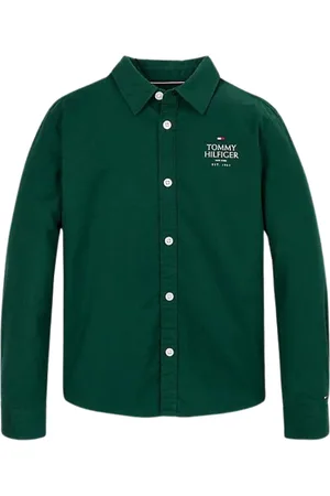 Tommy Hilfiger Kids TH logo Regular Fit Oxford Overhemd - Kids - - 10 jaar