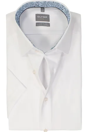 Olymp Comfort fit overhemd - korte mouw - twill - - Strijkvriendelijk - Boordmaat: 43