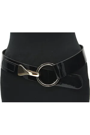 A-zone Dames afhangriem lakleer - dames riem - 4.5 cm breed - - Echt Leer - Taille: 90cm - Totale lengte riem: 105cm