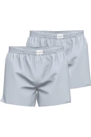 TOM TAILOR Heren boxershorts geweven wijd model met gulp (2-pack) - lichtblauw geruit