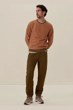 Sissy-Boy Donkergroene sweater met oranje strepen