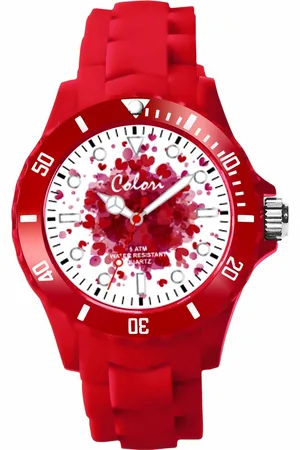 Colori Love 5 COL539 Horloge - Siliconen Band - Ø 40 mm - Rood