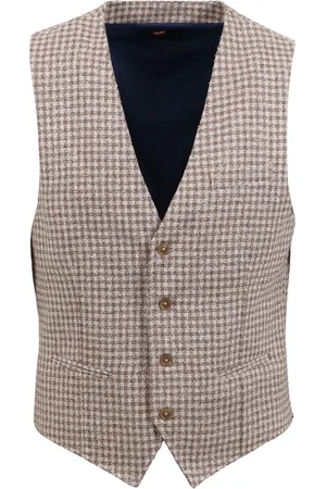 Suitable Gilet Ruiten Beige