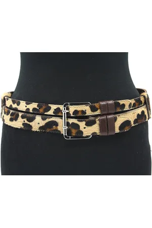 A-zone Dames heupriem luipaard - dames riem - 3/2 cm breed - - Echt Leer - Taille: 90cm - Totale lengte riem: 105cm