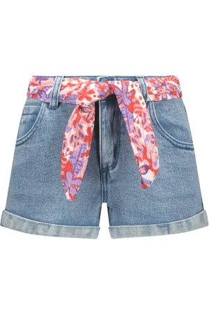 B.Nosy B.Nosy - Patty denim shorts with printed belt -