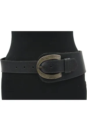 A-zone Dames afhang ceintuur leder - dames riem - 10/4 cm breed - - Echt Glad Leer - Taille: 85cm - Totale lengte riem: 100cm
