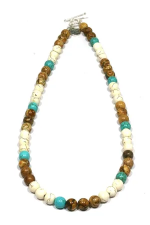 IBIZA MEN MENS JEWELLERY Jongens ketting - groen bruin 8mm IbizaMen KIDS