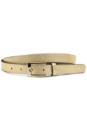 A-zone Leren smalle dames riem - dames riem - 2 cm breed - - Echt Leer - Taille: 85cm - Totale lengte riem: 100cm