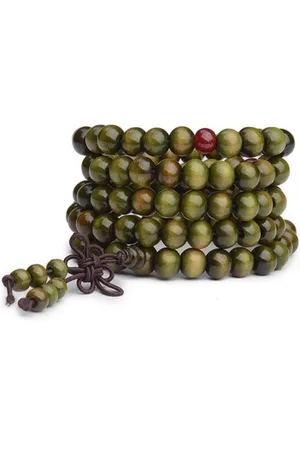 Marama Mala armband Sandelhout - elastisch - 108 kralen - 86 cm.