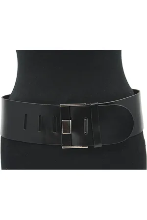 A-zone Dames tailleriem - dames riem - 8 cm breed - - Echt Leer - Taille: 90cm - Totale lengte riem: 105cm