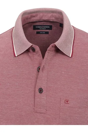 Casa Moda Poloshirt Met Borstzakje 3 Knoops Rood - 3XL
